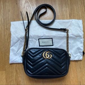 Gucci Marmont Black Crossbody Bag 100% Authentic